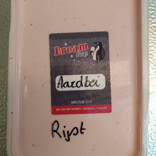 Lactosevrij/vegan rijst ijs aardbei